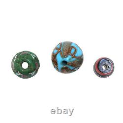 (2480) Three Antique Murano Venezia Glass Beads End of 19th century bead