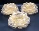 3 Vintage Murano Archimede Seguso GOLD Glass FLORIFORM TEALIGHT HOLDER ROSE BOWL