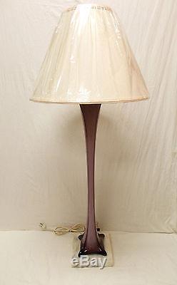 3ft Vintage Amethyst Purple Cased Art Glass Lamp Light Lite Murano Italy Italian