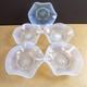 5 Vintage Murano Glass French Opalescent Swirl 5.25 Bowls Blown Italy