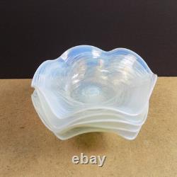 5 Vintage Murano Glass French Opalescent Swirl 5.25 Bowls Blown Italy