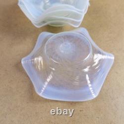 5 Vintage Murano Glass French Opalescent Swirl 5.25 Bowls Blown Italy