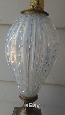 50's Murano Glass Table Lamp Barovier & Toso Vintage Made In Italy