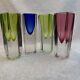 60's 4pc Vintage Murano Sommerso MCM Shot Glasses k Italy Venice, See Pics