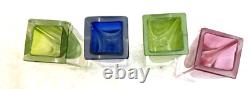 60's 4pc Vintage Murano Sommerso MCM Shot Glasses k Italy Venice, See Pics