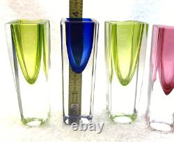 60's 4pc Vintage Murano Sommerso MCM Shot Glasses k Italy Venice, See Pics