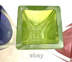 60's 4pc Vintage Murano Sommerso MCM Shot Glasses k Italy Venice, See Pics