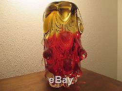 6lb Seguso vase vtg mid century sanyu japanese murano modern art glass amberina