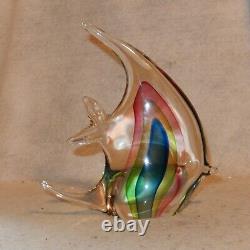 8 Vintage Murano Sommerso Angel FISH Tropical Art Glass Figure Sculpture