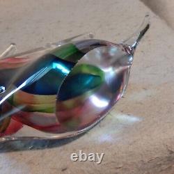 8 Vintage Murano Sommerso Angel FISH Tropical Art Glass Figure Sculpture