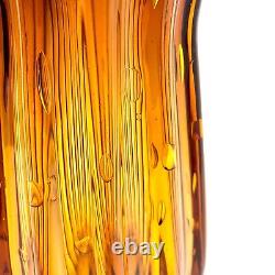 9 Archimede Seguso MCM AMBER Murano Glass Vase Controlled Bubbles Bullicante A+