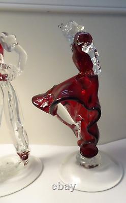 9 Vintage Murano Art Glass Red Flamenco Dancer & Musician Figurines Sculptures