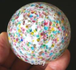 A Beautiful Vintage Murano Paperweight With Multi Colored Glass And Gold Sparkle