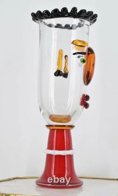 A MURANO Vase STYLE GLASS FIGURINE ABSTRACT Decor Art Bust Blown Italian Rare