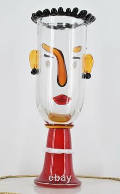 A MURANO Vase STYLE GLASS FIGURINE ABSTRACT Decor Art Bust Blown Italian Rare