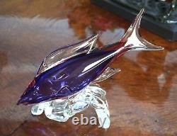 A Stunning Vintage Murano Large Glass Fish In Shades Of Purple