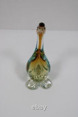 ALFREDO BARBINI Murano Glass Duck Goose Sommerso Art Glass Vintage 50s Italy