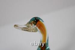 ALFREDO BARBINI Murano Glass Duck Goose Sommerso Art Glass Vintage 50s Italy