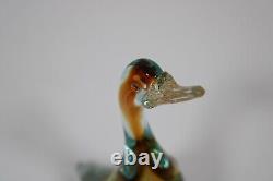 ALFREDO BARBINI Murano Glass Duck Goose Sommerso Art Glass Vintage 50s Italy