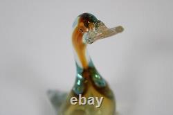 ALFREDO BARBINI Murano Glass Duck Goose Sommerso Art Glass Vintage 50s Italy