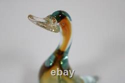 ALFREDO BARBINI Murano Glass Duck Goose Sommerso Art Glass Vintage 50s Italy