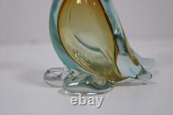 ALFREDO BARBINI Murano Glass Duck Goose Sommerso Art Glass Vintage 50s Italy