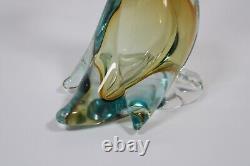 ALFREDO BARBINI Murano Glass Duck Goose Sommerso Art Glass Vintage 50s Italy