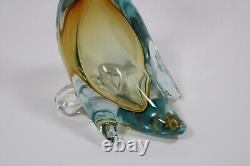 ALFREDO BARBINI Murano Glass Duck Goose Sommerso Art Glass Vintage 50s Italy