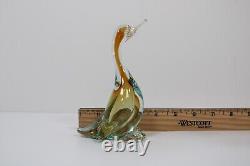 ALFREDO BARBINI Murano Glass Duck Goose Sommerso Art Glass Vintage 50s Italy