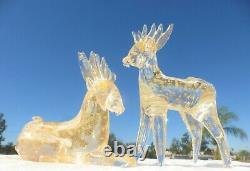 AMAZING Vintage MURANO ART GLASS Alfredo Barbini PAIR OF DEER FIGURINES Figurine