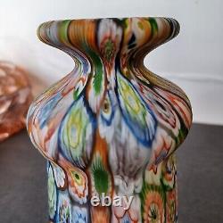 AVEM Satin Scramble Millefiori Goblet Vintage Murano Art Glass