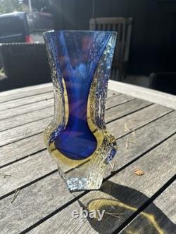 Alessandro Mandruzzato venetian Murano glass vase vintage estate 1960's 3