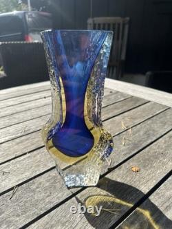 Alessandro Mandruzzato venetian Murano glass vase vintage estate 1960's 3
