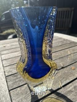 Alessandro Mandruzzato venetian Murano glass vase vintage estate 1960's 3