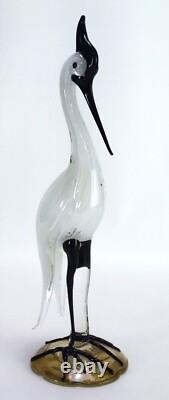 Alfredo Barbini Crane Sculpture Zanfirico Vintage Murano Glass