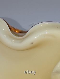 Alfredo Barbini Triple-cased Geode Bowl, Ivory Murano Glass, 1960's Vintage