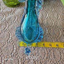 Alfredo Barbini Vintage 1950s Murano Blue Italian Art Glass Poodle Dog Sculpture