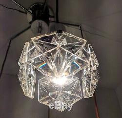 Amazing Retro Vintage 1960's Chrome Murano Glass Spider/Snowflake Ceiling Light