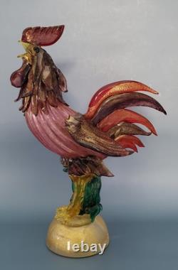 Amazing Vintage Murano Glass Rooster! Gorgeous. 13 H