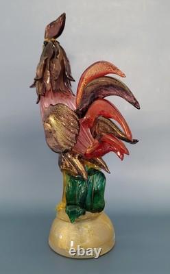 Amazing Vintage Murano Glass Rooster! Gorgeous. 13 H