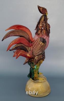 Amazing Vintage Murano Glass Rooster! Gorgeous. 13 H