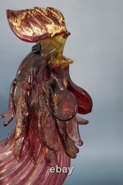 Amazing Vintage Murano Glass Rooster! Gorgeous. 13 H