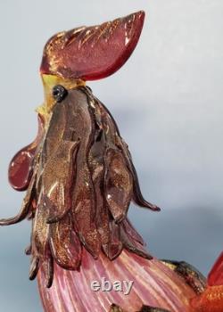 Amazing Vintage Murano Glass Rooster! Gorgeous. 13 H