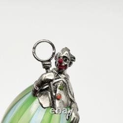 Angini Murano Glass Fine Italian Silver 800 Vittorio Clown Ornament Vintage