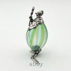 Angini Murano Glass Fine Italian Silver 800 Vittorio Clown Ornament Vintage