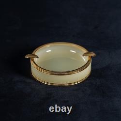 Antique Green Opaline Glass Ashtray VINCENZO NASON Italian Murano Antique Green Opaline Glass Ashtray VINCENZO NASON Italian Murano