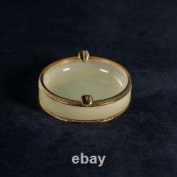 Antique Green Opaline Glass Ashtray VINCENZO NASON Italian Murano Antique Green Opaline Glass Ashtray VINCENZO NASON Italian Murano