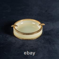 Antique Green Opaline Glass Ashtray VINCENZO NASON Italian Murano Antique Green Opaline Glass Ashtray VINCENZO NASON Italian Murano