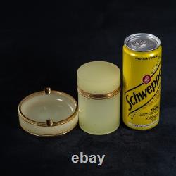 Antique Green Opaline Glass Ashtray VINCENZO NASON Italian Murano Antique Green Opaline Glass Ashtray VINCENZO NASON Italian Murano