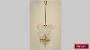 Antique Italian 1940s Murano Clear Glass And Brass Chandelie